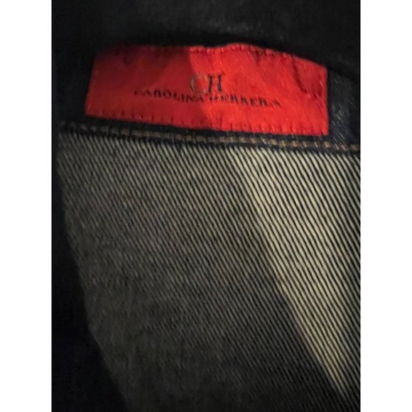 Carolina Herrera Jean Jacket Blue L Large Cotton Denim Classic Washable NEW - Picture 11 of 13